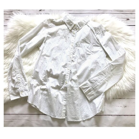 Uniqlo cotton button down shirt with small dot print, Size XL - Picture 2 of 8